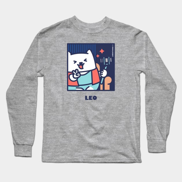 Quarantine Cat Zodiac Signs: Leo cat Long Sleeve T-Shirt by meowproject